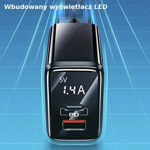 Kup USAMS T40 Netzladegerät 1xUSB-C+1xUSB 20W LED PD3.0 +QC3.0 Schnellladung schwarz/black CC133TC01 - USA543BLK - {ean13} - Sklep Home Screen
