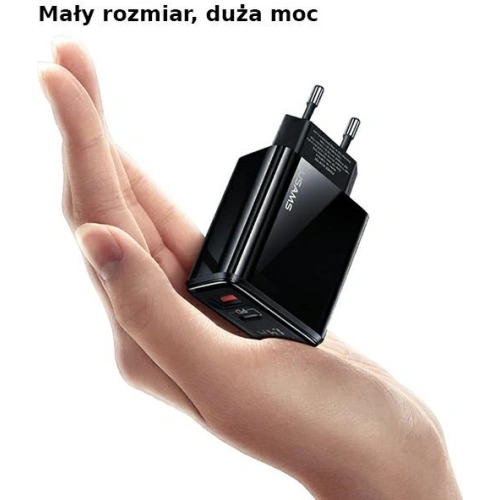 Kup Încărcător de rețea USAMS T40 1xUSB-C + 1xUSB 20W LED PD3.0 + QC3.0 Încărcare rapidă negru/black CC133TC01 - USA543BLK - {ean13} - Sklep Home Screen