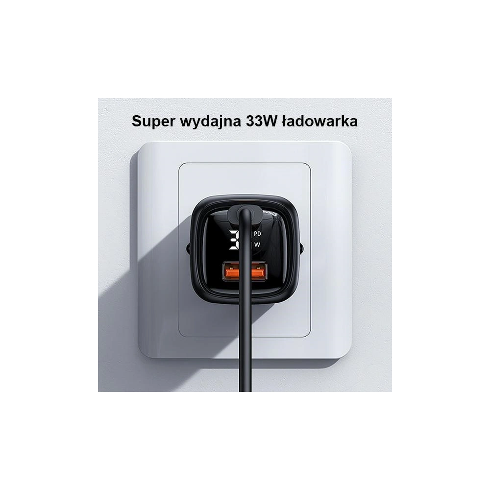 Ładowarka sieciowa USAMS T46 1xUSB-C+1xUSB 33W PD3.0 +QC3.0 Fast Charging biały/white CC152TC02