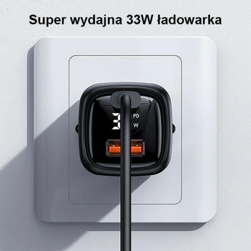 Kup Ładowarka sieciowa USAMS T46 1xUSB-C+1xUSB 33W PD3.0 +QC3.0 Fast Charging czarny/black CC152TC01 - USA547BLK - {ean13} - Sklep Home Screen