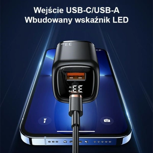 Kup Ładowarka sieciowa USAMS T46 1xUSB-C+1xUSB 33W PD3.0 +QC3.0 Fast Charging czarny/black CC152TC01 - USA547BLK - {ean13} - Sklep Home Screen