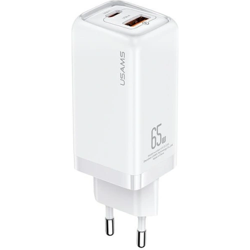 Kup Ładowarka sieciowa USAMS T47 1xUSB-C+1xUSB 65W PD Fast Charging Super Si biały/white CC153TC02 - USA550WHT - {ean13} - Sklep Home Screen