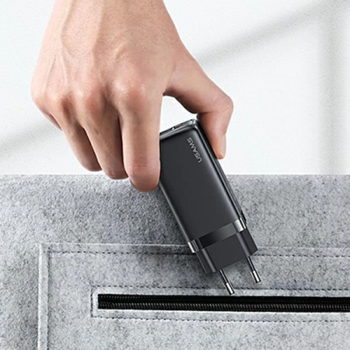 Kup Síťová nabíječka USAMS T47 1xUSB-C+1xUSB 65W PD Rychlé nabíjení Super Si bílá/white CC153TC02 - USA550WHT - {ean13} - Sklep Home Screen