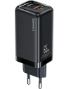 Ładowarka sieciowa USAMS T47 1xUSB-C+1xUSB 65W PD Fast Charging Super Si czarny/black CC153TC01