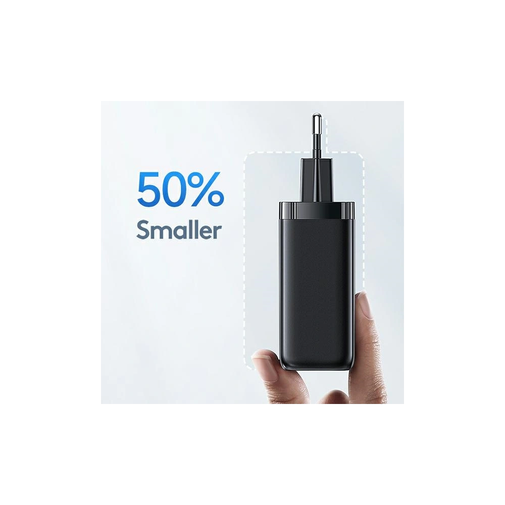 Ładowarka sieciowa USAMS T47 1xUSB-C+1xUSB 65W PD Fast Charging Super Si czarny/black CC153TC01