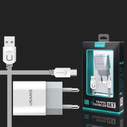 Kup Ładowarka sieciowa USAMS J-TU Series 2xUSB 2,4A micro USB biały/white MICCUJT01 - USA552WHT - {ean13} - Sklep Home Screen