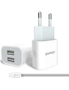 Încărcător de rețea USAMS J-TU Series 2xUSB 2,4A USB-C alb/white TCCUJT01