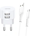Încărcător de rețea USAMS T20 2xUSB 2,1A USB-C alb/white round Încărcare rapidă XTXLOGT18TC05