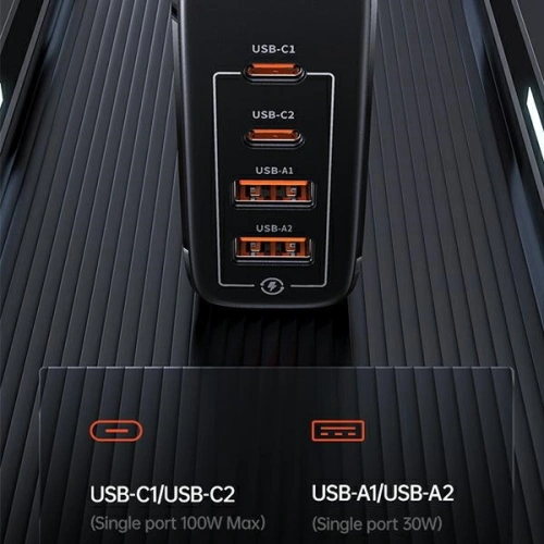 Kup Încărcător de rețea USAMS T44 2xUSB-C+2xUSB 100W PD3.0 +QC3.0 Încărcare rapidă negru/black CC145TC01 - USA561BLK - {ean13} - Sklep Home Screen
