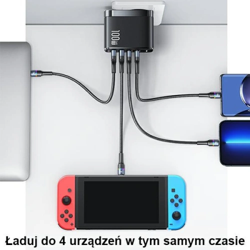 Kup Încărcător de rețea USAMS T44 2xUSB-C+2xUSB 100W PD3.0 +QC3.0 Încărcare rapidă negru/black CC145TC01 - USA561BLK - {ean13} - Sklep Home Screen