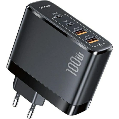 Kup Încărcătorul de rețea USAMS T44 2xUSB-C+2xUSB 100W PD3.0 +QC3.0 Încărcare rapidă + cablu U71 USB-C la USB-C negru/black UCTZ01 - USA562BLK - {ean13} - Sklep Home Screen