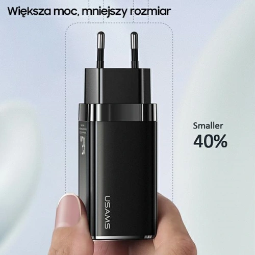 Kup USAMS MT T33 2xUSB-C+USB GaN 65W PD Gyors Töltő fehér/white CC110TC02 - USA563WHT - {ean13} - Sklep Home Screen