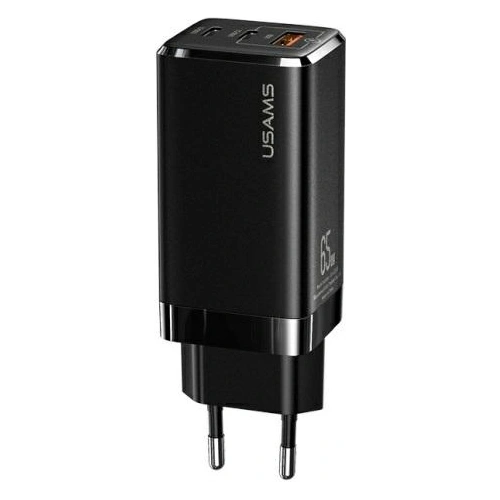 Kup USAMS MT T33 2xUSB-C+USB GaN 65W PD Gyors Töltő hálózati töltő fekete/black CC110TC01 - USA564BLK - {ean13} - Sklep Home Screen
