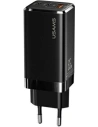 USAMS Wall Charger MT 2xUSB-C+USB GaN 65W T33 PD Fast Charging black CC110TC01 (US-CC110)