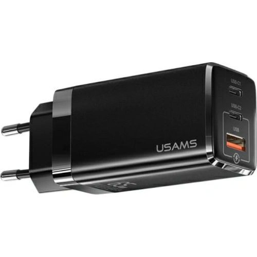 Buy USAMS Wall Charger MT 2xUSB-C+USB GaN 65W T33 PD Fast Charging black CC110TC01 (US-CC110) - USA564BLK - {ean13} - Home Screen Store Europe