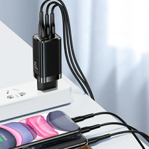 Buy USAMS Wall Charger MT 2xUSB-C+USB GaN 65W T33 PD Fast Charging black CC110TC01 (US-CC110) - USA564BLK - {ean13} - Home Screen Store Europe