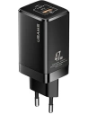 Încărcător de rețea USAMS T41 USB-C+USB GaN 47W PD+QC Încărcare Rapidă negru/black CC137TC01