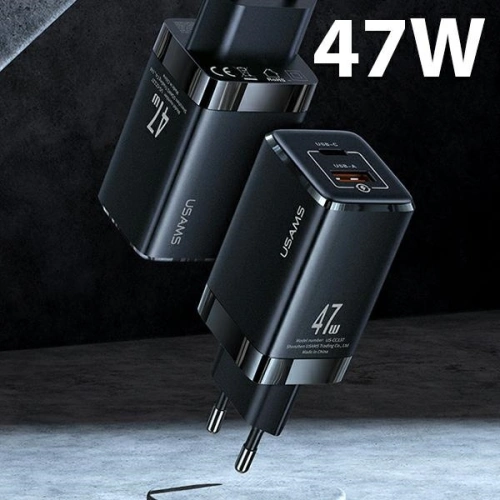 Kup Încărcător de rețea USAMS T41 USB-C+USB GaN 47W PD+QC Încărcare Rapidă negru/black CC137TC01 - USA570BLK - {ean13} - Sklep Home Screen