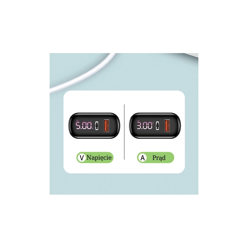 Ładowarka sieciowa USAMS T23 USB+USB-C 18W 3,2A QC3.0+PD3.0 Fast Charging czarny/black CC85TC01