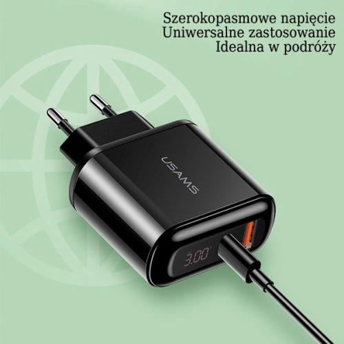 Kup Încărcător de rețea USAMS T23 USB+USB-C 18W 3,2A QC3.0+PD3.0 Încărcare rapidă negru/black CC85TC01 - USA571BLK - {ean13} - Sklep Home Screen