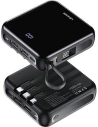 Powerbank USAMS PB61 10000mAh LED + Kabel USB-C/Lightning/MicroUSB schwarz 10KCD16901
