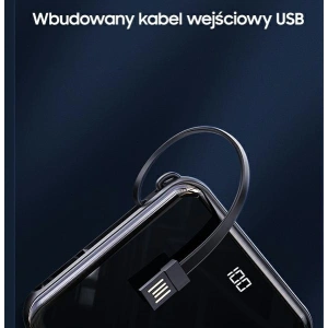 Powerbank USAMS PB61 10000mAh LED  + kabel USB-C/Lightning/MicroUSB czarny/black 10KCD16901