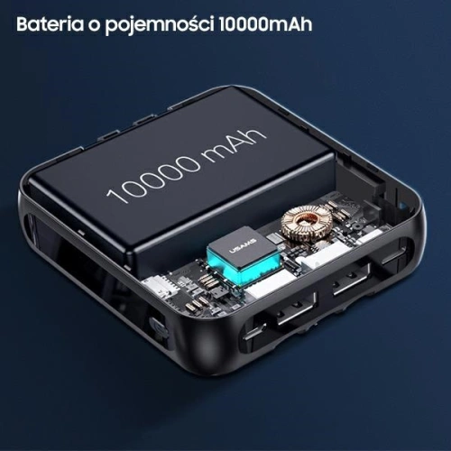 Kup Powerbank USAMS PB61 10000mAh LED + cablu USB-C/Lightning/MicroUSB negru/black 10KCD16901 - USA573BLK - {ean13} - Sklep Home Screen