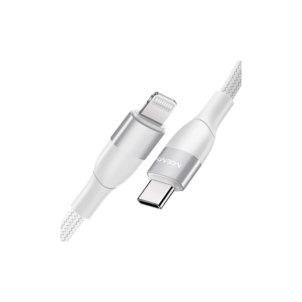 Kabel pleciony USAMS MJEMS M2 MFI USB-C -Lightning PD 60W Fast Charging 1.2 m biały/white SJ330USB01