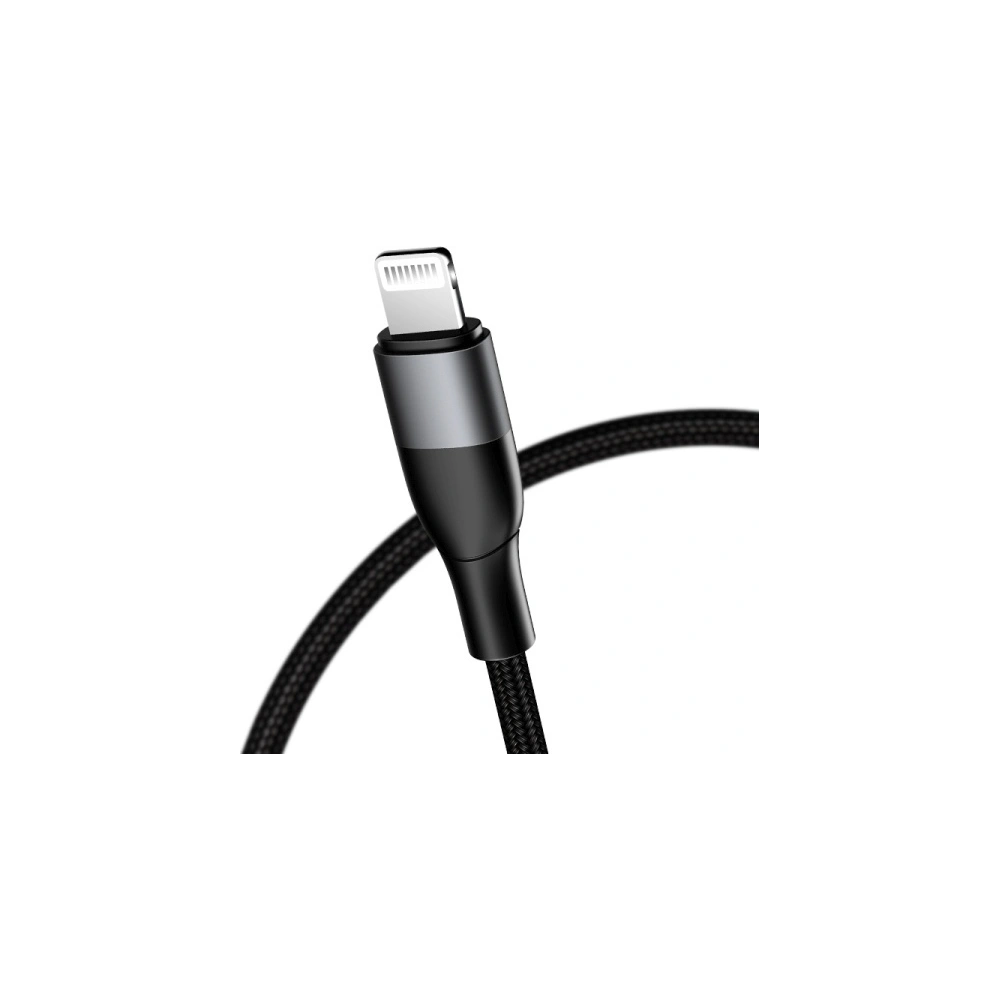 Kabel pleciony USAMS MJEMS M2 MFI USB-C -Lightning PD 60W Fast Charging 1.2 m czarny/black SJ330USB02