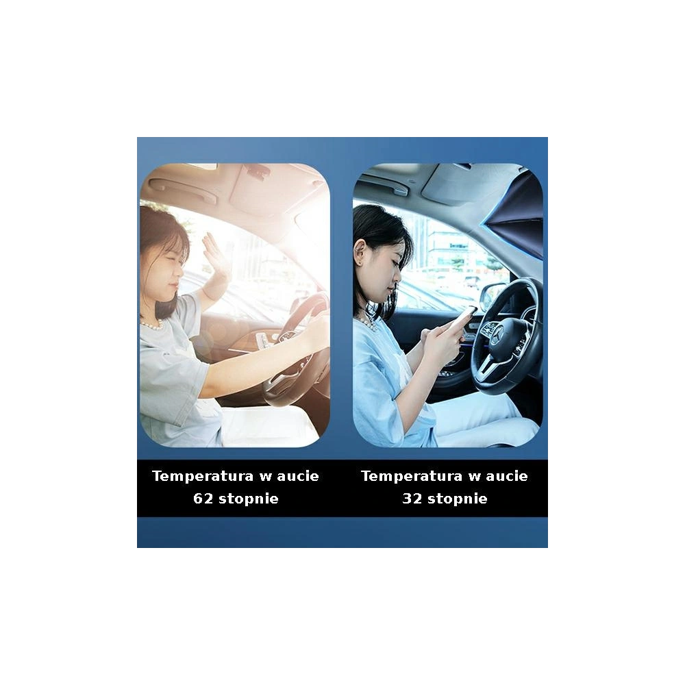 Osłona przeciwsłoneczna USAMS US-ZB235 na przednią szybę auta, rozkładana jak parasol CZZYS01