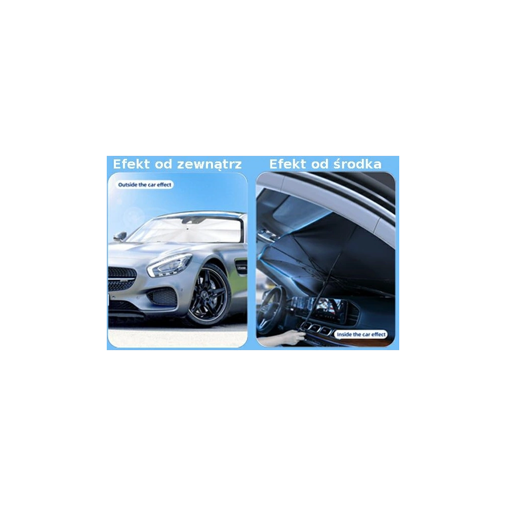 Osłona przeciwsłoneczna USAMS US-ZB235 na przednią szybę auta, rozkładana jak parasol CZZYS01