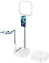 Dvojitý držák na telefon s LED lampou USAMS bílý/white ZB24001