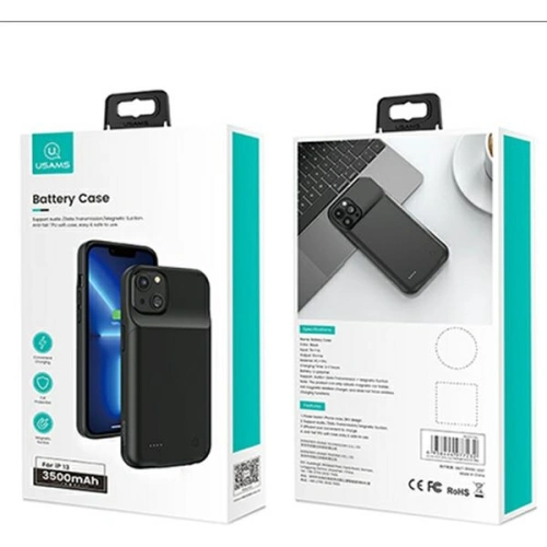 Kup Etui USAMS Power Case Apple iPhone 13 3500mAh negru/black 3K5CD17401 powerbank - USA611BLK - {ean13} - Sklep Home Screen