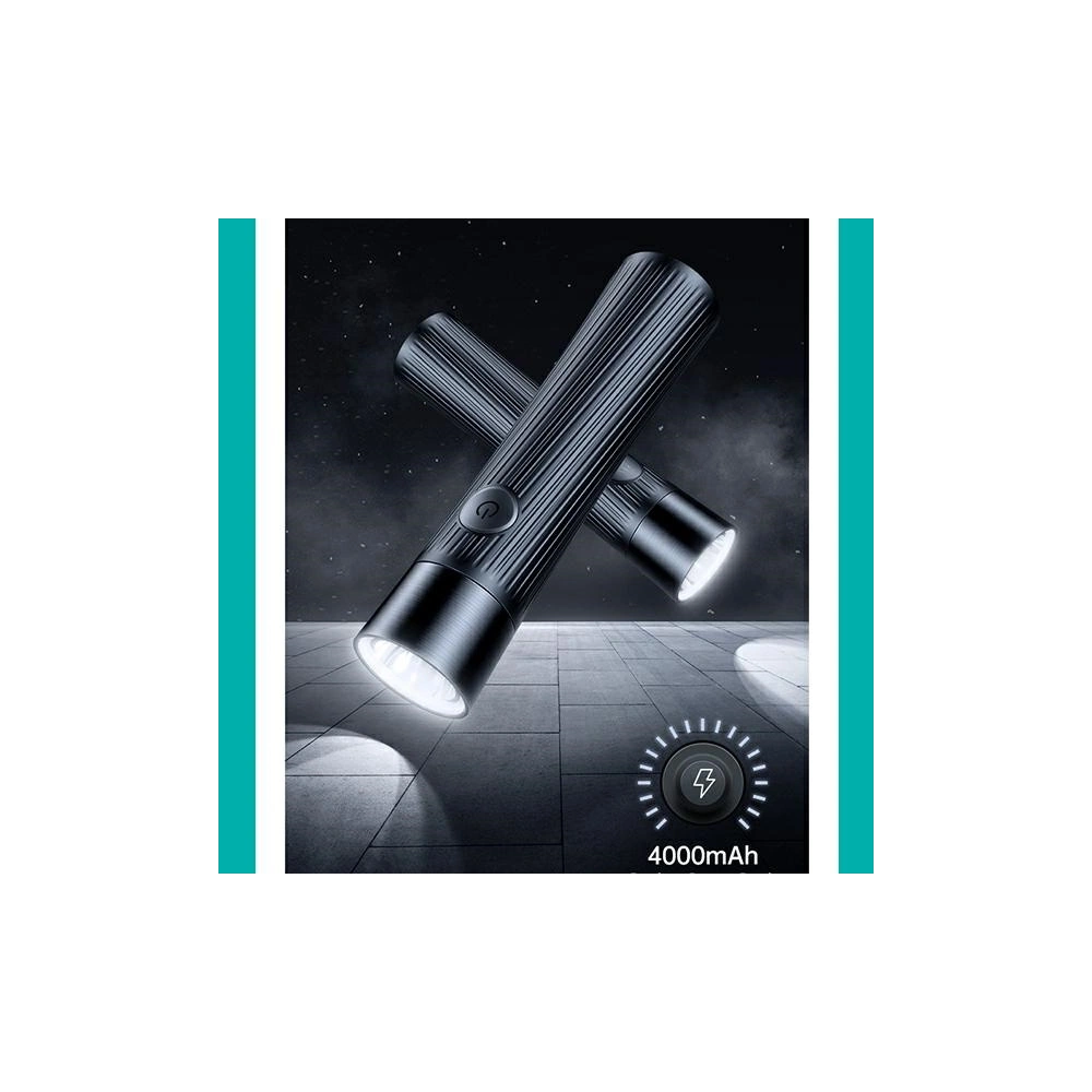 Powerbank USAMS + latarka LED 4000mAh czarny/black 4KCD16601