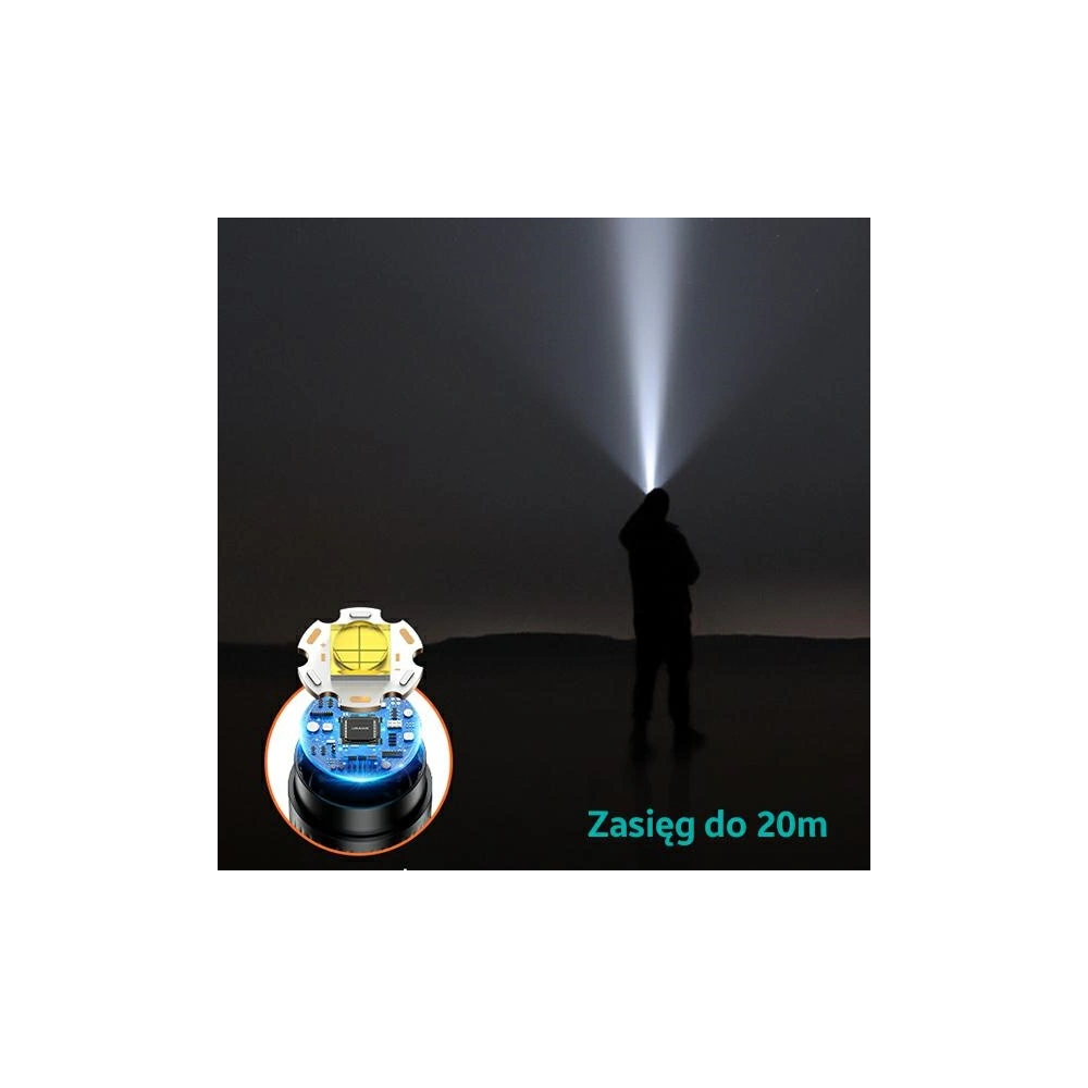 Powerbank USAMS + latarka LED 4000mAh czarny/black 4KCD16601