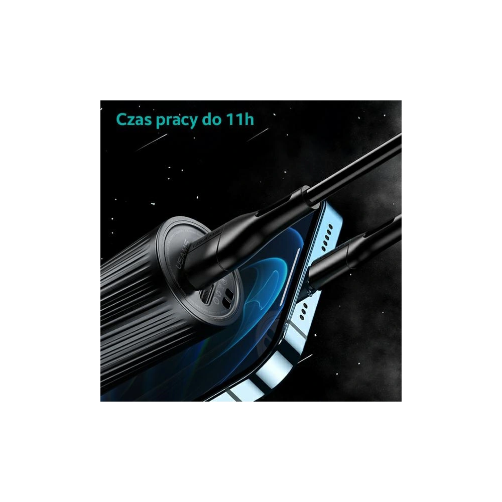 Powerbank USAMS + latarka LED 4000mAh czarny/black 4KCD16601