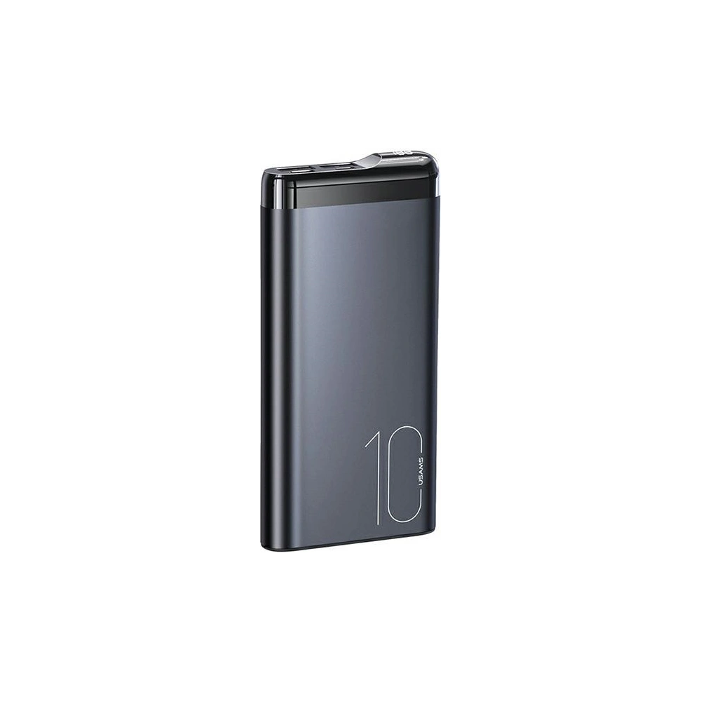 Powerbank USAMS PB55 10000mAh 2xUSB wyświetlacz LED szary/grey 10KCD14801 aluminium