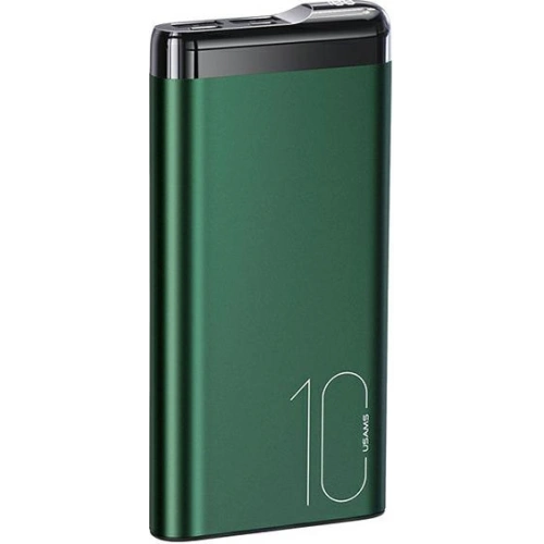 Kup Powerbank USAMS PB55 10000mAh 2xUSB display LED verde 10KCD14802 aluminiu - USA617GRN - {ean13} - Sklep Home Screen