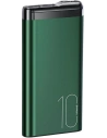 USAMS PB55 10000mAh 2xUSB LED kijelző zöld/aluminium 10KCD14802