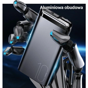 Powerbank USAMS PB55 10000mAh 2xUSB wyświetlacz LED zielony/green 10KCD14802 aluminium