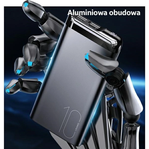 Kup Powerbank USAMS PB55 10000mAh 2xUSB wyświetlacz LED zielony/green 10KCD14802 aluminium - USA617GRN - {ean13} - Sklep Home Screen