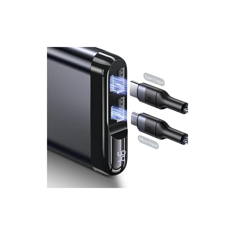 Powerbank USAMS PB55 10000mAh 2xUSB wyświetlacz LED zielony/green 10KCD14802 aluminium