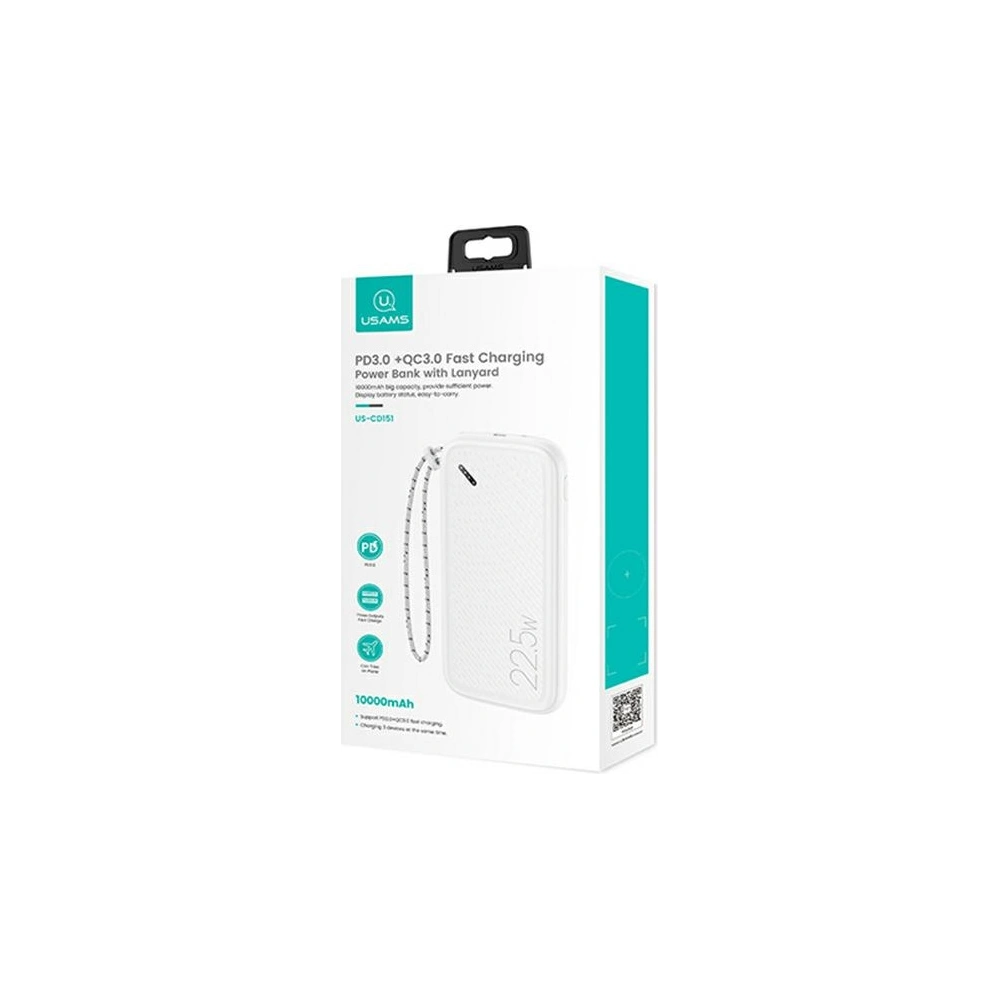 Powerbank USAMS PB56 10000mAh 22.5W 2xQC3.0+PD Fast Charge biały/white 10KCD15102