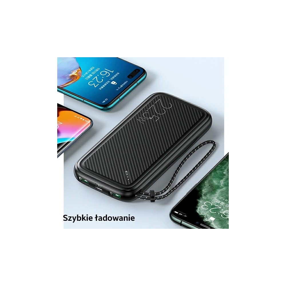 Powerbank USAMS PB56 10000mAh 22.5W 2xQC3.0+PD Fast Charge czarny/black 10KCD15101