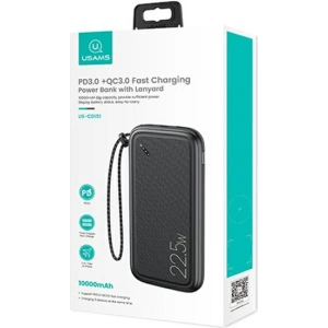 Powerbank USAMS PB56 10000mAh 22.5W 2xQC3.0+PD Fast Charge czarny/black 10KCD15101