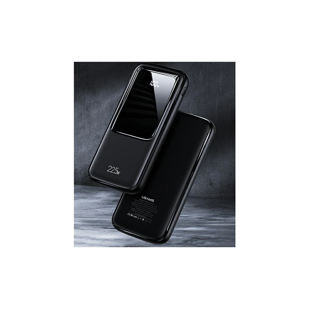Powerbank USAMS PB58 10000mAh 22.5W QC3.0+PD Fast Charge czarny/black 10KCD16101