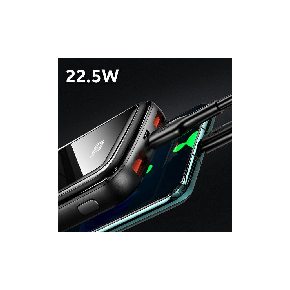 Powerbank USAMS PB58 10000mAh 22.5W QC3.0+PD Fast Charge czarny/black 10KCD16101