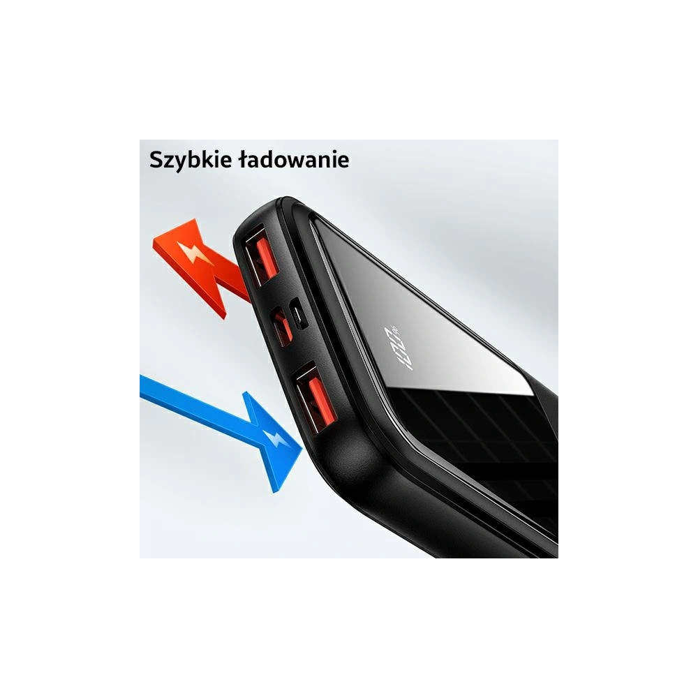 Powerbank USAMS PB58 10000mAh 22.5W QC3.0+PD Fast Charge czarny/black 10KCD16101