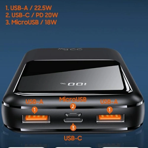 Kup Powerbank USAMS PB58 20000mAh 22.5W Dupla QC+PD Gyors Töltés fekete/black 20KCD17701 - USA621BLK - {ean13} - Sklep Home Screen