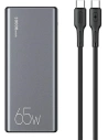 USAMS PB59 30000mAh 65W 2xQC3.0+PD Gyors Töltő Powerbank fekete/black CMXLOGTC01 + USB-C-USB-C kábel